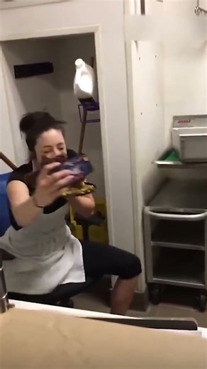 Girl gets pie in the face