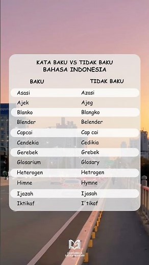 Kata Baku vs Tidak Baku