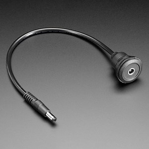 Round Panel Mount 5.5mm/2.1mm DC Barrel Jack Extension Cable - 30cm long