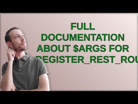 Wordpress: Full documentation about $args for register_rest_route?