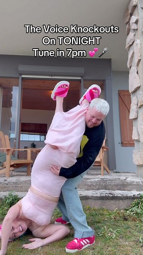 💖Jenna Hudson💖 on Instagram: "First he KNOCKS ME OUT! & then DROPS ME COMEON!!!! 😭🎤 Tune in to @thevoiceau tonight at 7pm local time @channel7 & @7plus to see my Fiancé @yorkeheath in THE KNOCKOUTS !! 💍🎤💕 Wearing @peppermayo 😘 #thevoice #thevoiceau #upsidedown #upsidedowntrend"