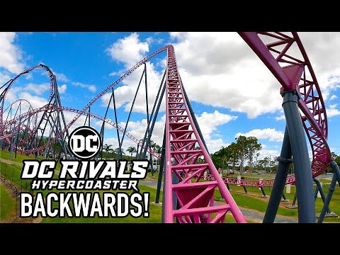 DC Rivals Hypercoaster Backwards Seat POV Warner Bros Movie World Australia