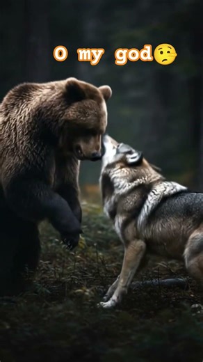 Bear vs Wolf 😱 | Wild Animal Fight in Forest 🐻🐺 #Shorts