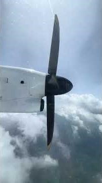 Raw footage of a Bombardie Dash8 turbuprop aircraft fan before take off in Kumasi @ landing in Accra
