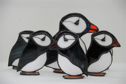 Stained Glass Puffin Figurine - Etsy UK