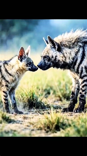striped hyena vs aardwolf battle #shorts #shortfeed #animalbattle