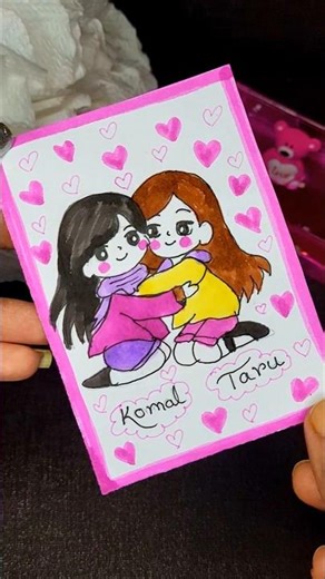 Cute Bestie Birthday Card 🎀 Handmade Card for Best Friend#shorts #bestfriendcard