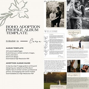 Boho & Earthy | Modern Adoption Profile Book | Editable and Customizable Template in Canva | DIY Canva Adoption Book | Birth Mother Book - Etsy Canada