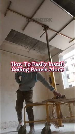 How To Easily Install Ceiling Panels Alone - Smart Tool in Action #ceilinginstallation