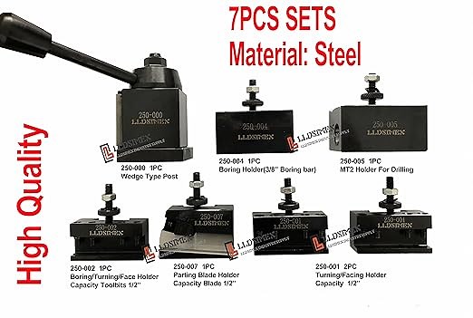 LLDSIMEX 7PCs Set 0XA Wedge Type Quick Change Tool Post Set