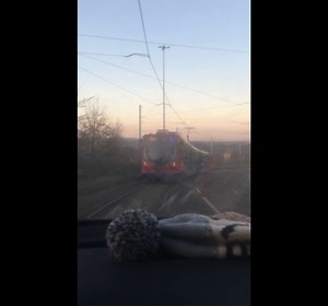 Man rides Sheffield tram