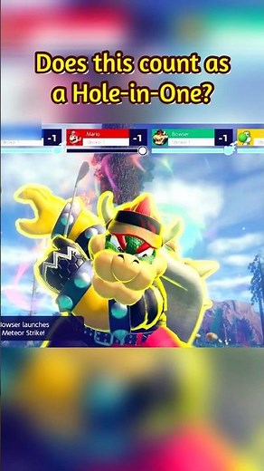 Bowser scores a Hole-in-One, technically! #mariogolfsuperrush #bowser #yoshi #holeinone