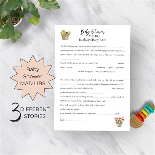 Funny Baby Shower Mad Libs – Printable Coed Party Game (digital Download) - Etsy