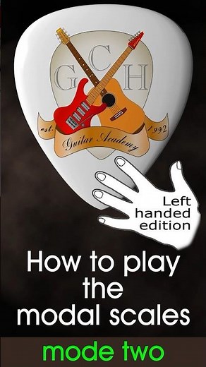 LEFT HANDED guitar D Dorian scale - How to play modes 2 of 8 guitar lesson. #lefthandedguitar