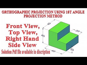 Orthographic Projections 1st Angle Projection Method | F.V | T.V | R.H.S.V | Engineering Drawing