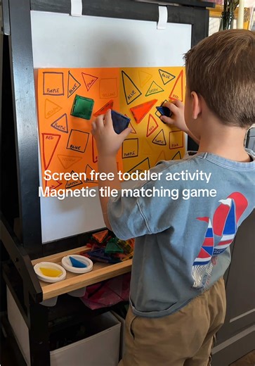 Engaging Screen-Free Toddler Activity with Magnetic Tiles