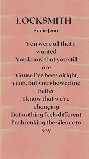 Sadie Jean - Locksmith (short lyrics video) #lyrics #shortvideo #song #locksmith #sadiejean