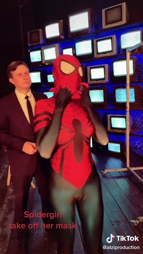 Spidergirl take off her mask #spidergirl #spiderman #arrested #cosplaygirl #cosplay #comics #superheroine #superhero