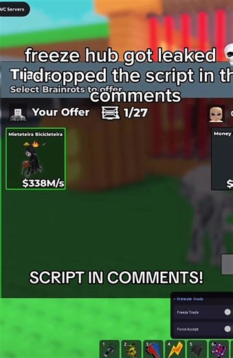 Freeze trade script! #stealabrainrot #freezetrade #freeze #viral #script