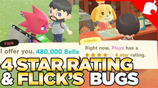 Island rating of 4 Star & Flick Visits for BIG Bells! Animal Crossing New Horizons