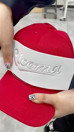 3D puff embroidery on a cap. 🧢#ricoma #fyp