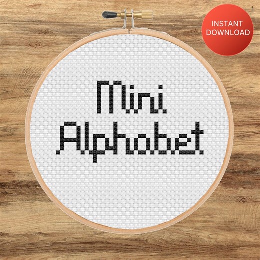 Mini Handwriting Alphabet Cross Stitch Pattern: Small Script Cursive Font Letters Xstitch (PDF Download) - Etsy