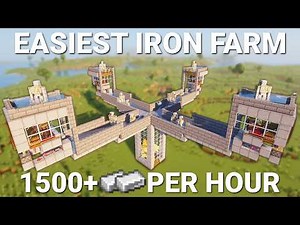 Minecraft: EASIEST IRON FARM 26.2 - 1500+ Iron Per Hour!