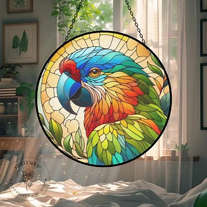 Colorful Parrot Stained Glass Suncatcher,personalized Glass Art,elegant Window Hanging,glass Home Decor,cure Garden Gift,mother's Day Gift - Etsy Canada