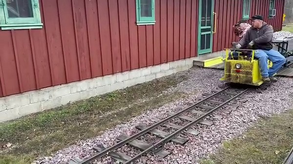With temperatures in the 50s this weekend the MOW crew was able to do some track ballasting on Saturday. (VC: Matthew Welke) | Riverside & Great Northern Preservation Society