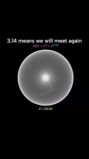 Daily World Explained | Reality on Instagram: "The post reimagines the mathematical constant pi's approximation (3.14) as a metaphor for inevitable reunions, paired with a 14-second video of rotating wireframe spheres and grids where theta angles trace pi's digits, evoking cosmic cycles. Posted by @Kekius_Sage , a self-described expert in physics and mathematics, it exploded to 2.7 million views within hours, drawing from the author's pattern of blending science with philosophical visuals. Repli