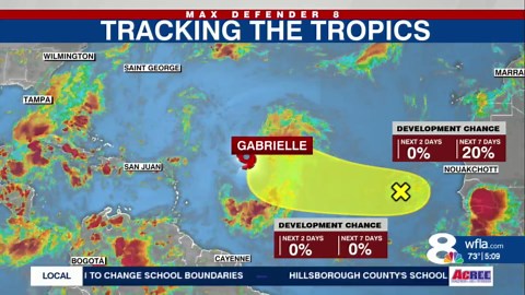 NHC monitors Tropical Storm Gabrielle, 2 tropical waves in Atlantic