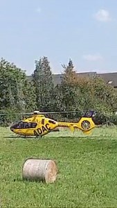 Rettungshubschrauber Christoph 16 hebt nach einem Einsatz heute in Saarwellingen ab. | Blaulichtreport-Saarland