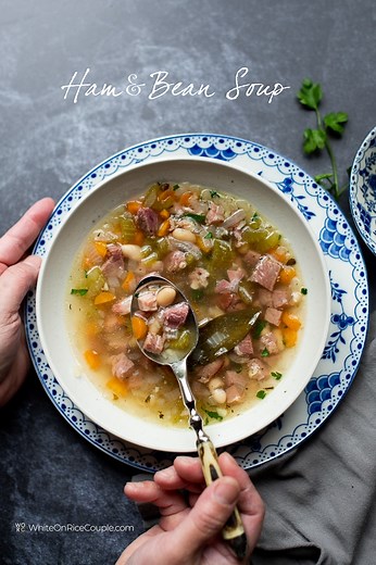 Ham and Bean Soup Recipe 30 Minutes EASY with Ham Hock Bone