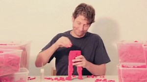 Artist creates sculptures using Lego