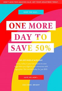 Things are a bit confusing right now, huh? What we do know is that we’re in this together. So for a limited time, take off 50% all Legacybox sizes. | Legacybox