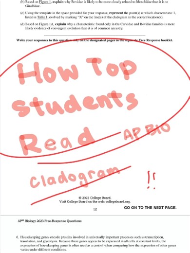 ap biology unit 7 cladogram, 2023 frq - q5 #apbiology #studytok #apbio #cladogram #fypシ