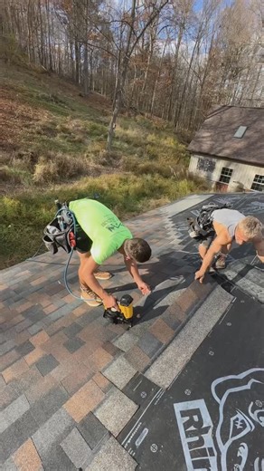 30K views · 2.3K reactions | Roofers installing bourbon, Owens Corning designer shingles on a Strasburg Ohio home. - - #PineRidgeRoofing #Roofers #Roofing #Ohio #StrasburgOhio #WeFixRoofs #RooferNearMe #OwensCorningShingles #OwensCorningRoofing #OwensCorning #DesignerShingles #AsphaltShingles | Pine Ridge Roofing LLC | Facebook