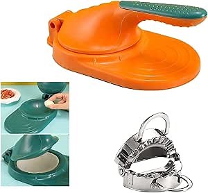 2022 New Dumpling Skin Maker with Dumpling Press Molds Set, Easy Highly Efficient Dumpling Wrappers Maker Press Pierogi Maker Machine, 10 Seconds to Make Dumplings Empanadas Quickly (A - Yellow)