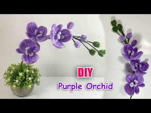 💜 DIY Purple Orchid | Pipe Cleaner Orchid Flower Tutorial | Alisa Handmade 💜