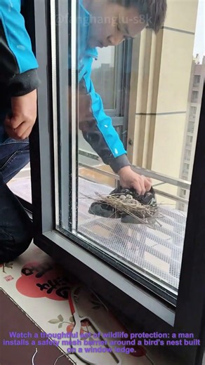 Installing a Protective Mesh for a Window Bird Nest: Humane Wildlife Protection