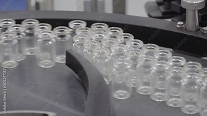 Equipment for the pharmaceutical and chemical industry, the work of the installation for filling and sealing of vials with medicine