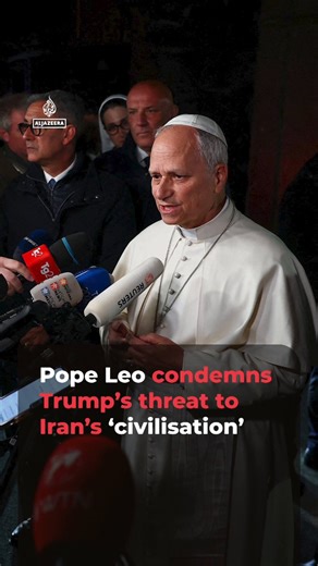 Pope Leo condemned US President Trump’s threats that Iran’s “civilisation will die” if Hormuz Strait remained closed, calling Trump’s remarks “unacceptable.”The comments come before Trump’s deadline, after which he's threatened strikes on Iran's power plants if there's no deal.