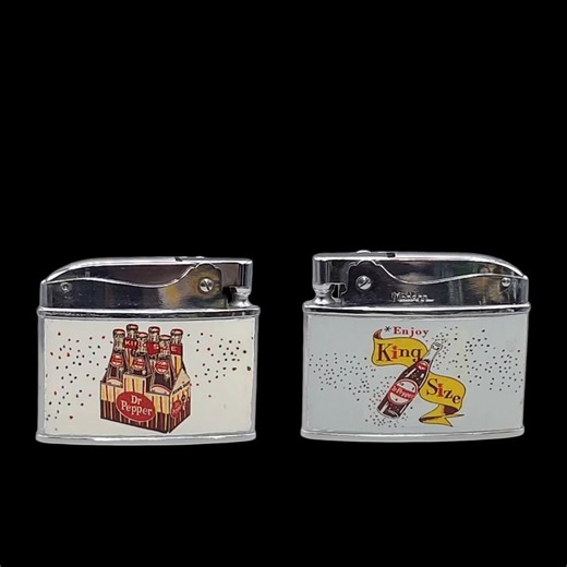 Vintage Dr. Pepper Enjoy King Size Flat Ad Petrol Cigarette Lighter - UNFIRED