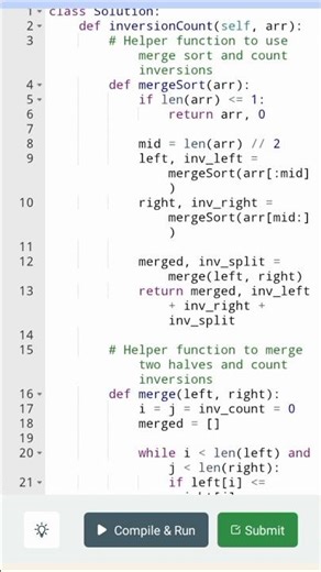 Day 23 - Count Inversions of an Array #160daysofcode #coding #dsa