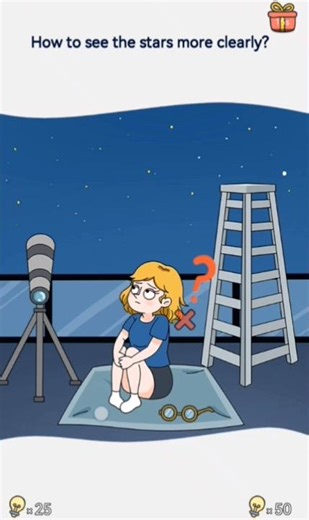 brain out level 134 and how to see the star More clearly?