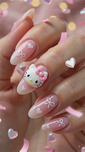 Hello Kitty Nails 🎀💕 | Cute Kawaii Nail Transformation