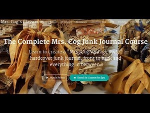 The Complete Junk Journal Course with Mrs. Cog available on Etsy