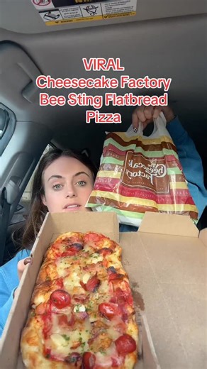 4.8K views · 55 reactions | VIRAL Cheesecake Factory Bee Sting Flatbread Pizza  #cheesecakefactory #pizza #pizzalover #cheesecakefactorydate #flatbreadpizza | Sarah Margaret Eats | Facebook