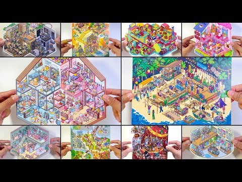 [ASMR]DIY 14 different styles of stickers, super beautiful and super decompressive~