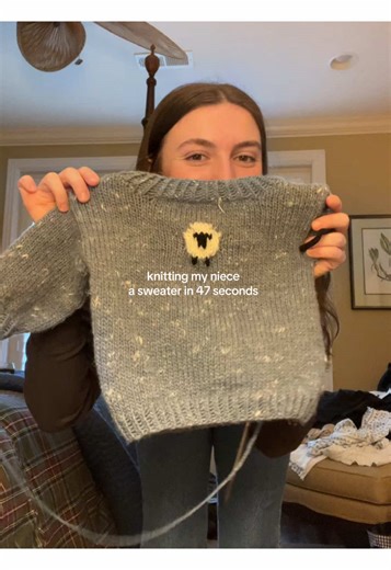 First Baby Sweater Knitting Project in 47 Seconds